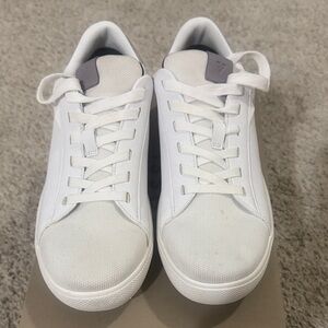 Vessi Women’s  White Low-Top Sneakers with Gray Tongue Accent